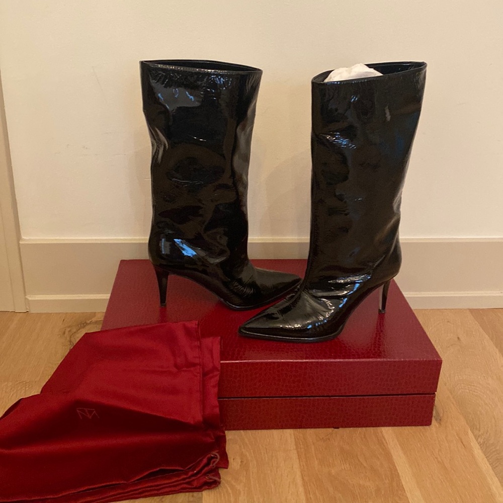 Tamara Mellon boots black patten leather black size:38 1/2